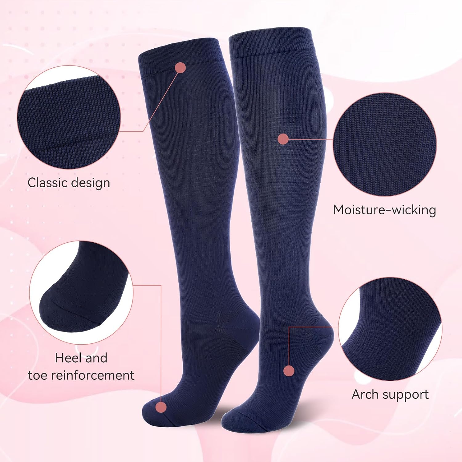 Thumbnail 2 de Compression Socks for Women and Men 6 Pairs