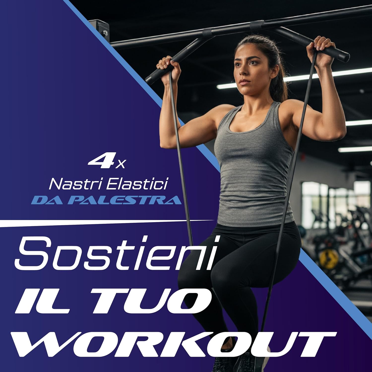 Thumbnail 1 de Elastici Fitness Set 4 Livelli di Resistenza – Bande Elastiche per Allenamento a Casa