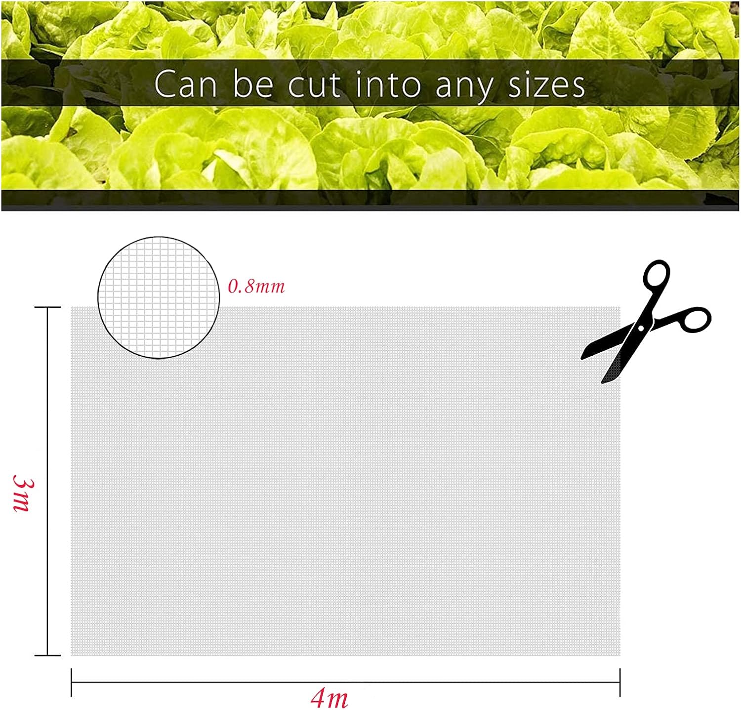 Thumbnail 6 de OAHAO Insect Netting Mesh – Fine Garden Netting 0.8mm (3x4m) for Vegetables, Fruit, Flowers & Crops