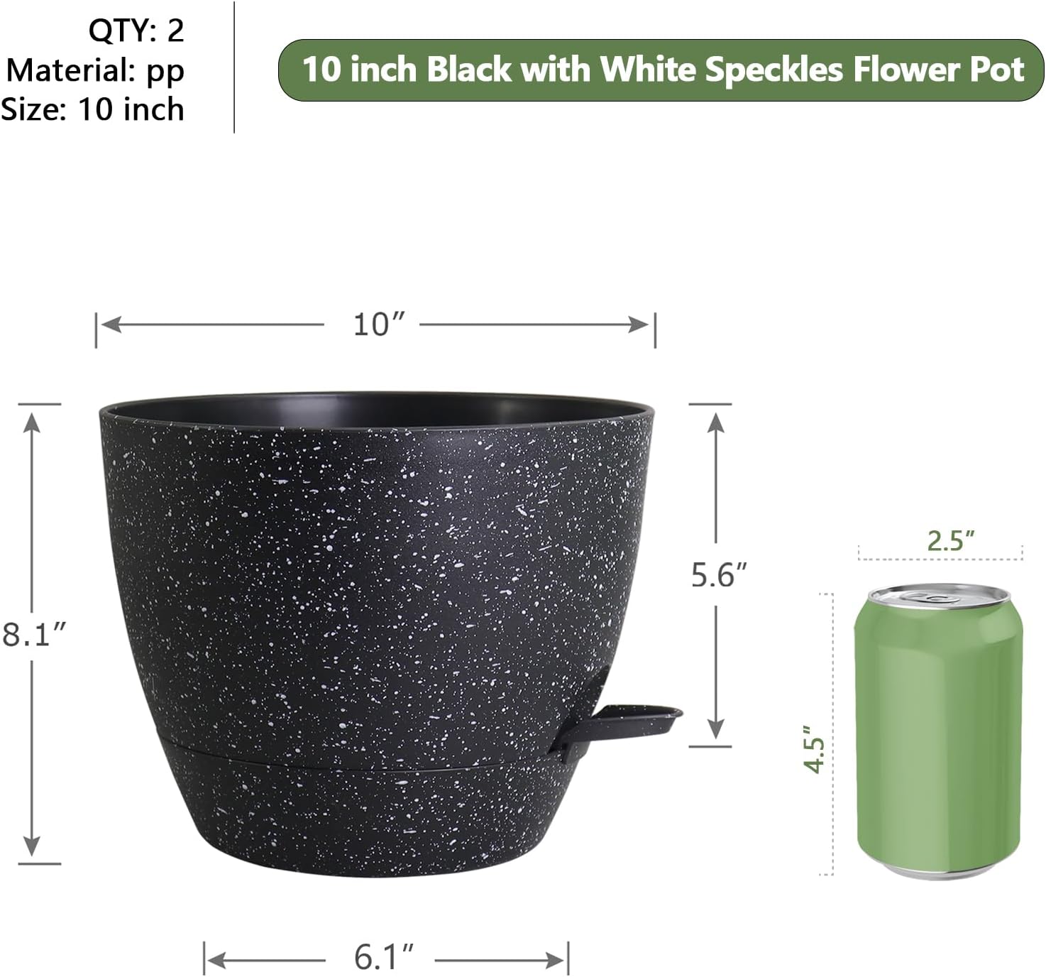 Detalle de WSMKSZ Self-Watering Planters, 10-Inch