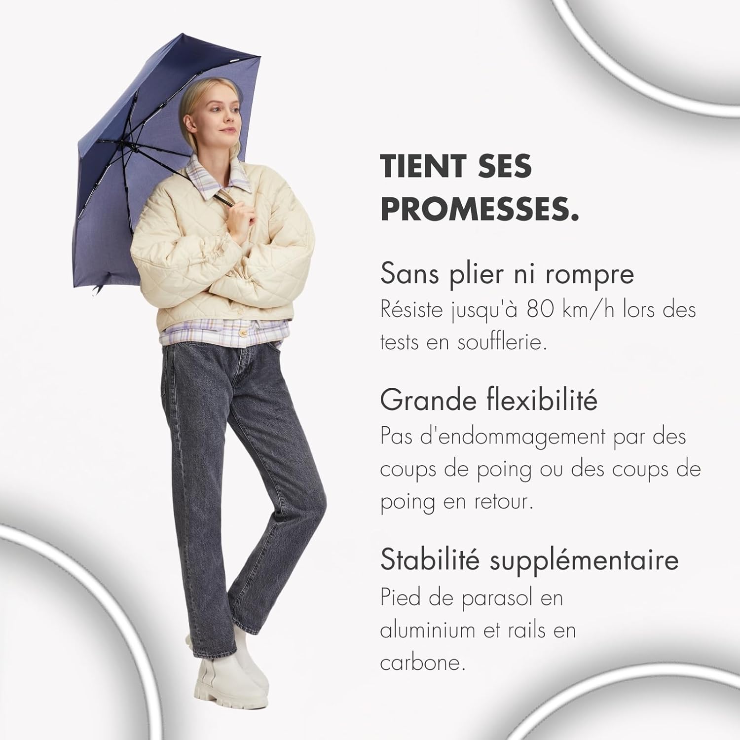 Thumbnail 4 de Doppler Parapluie Zero Large Noir – parapluie de poche ultra léger, ouverture manuelle