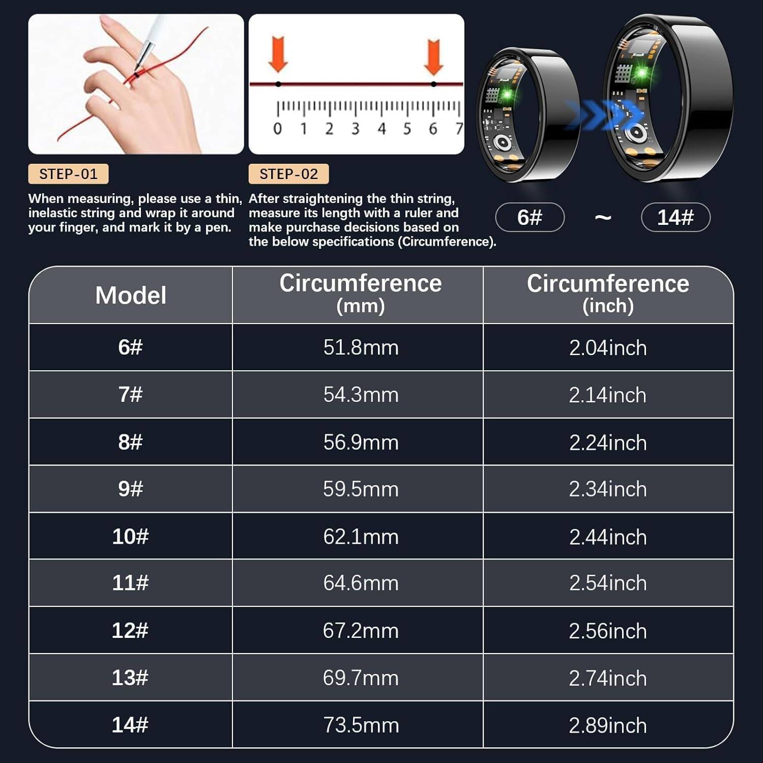 Detalle 2 de Smart Health Ring, Size 11