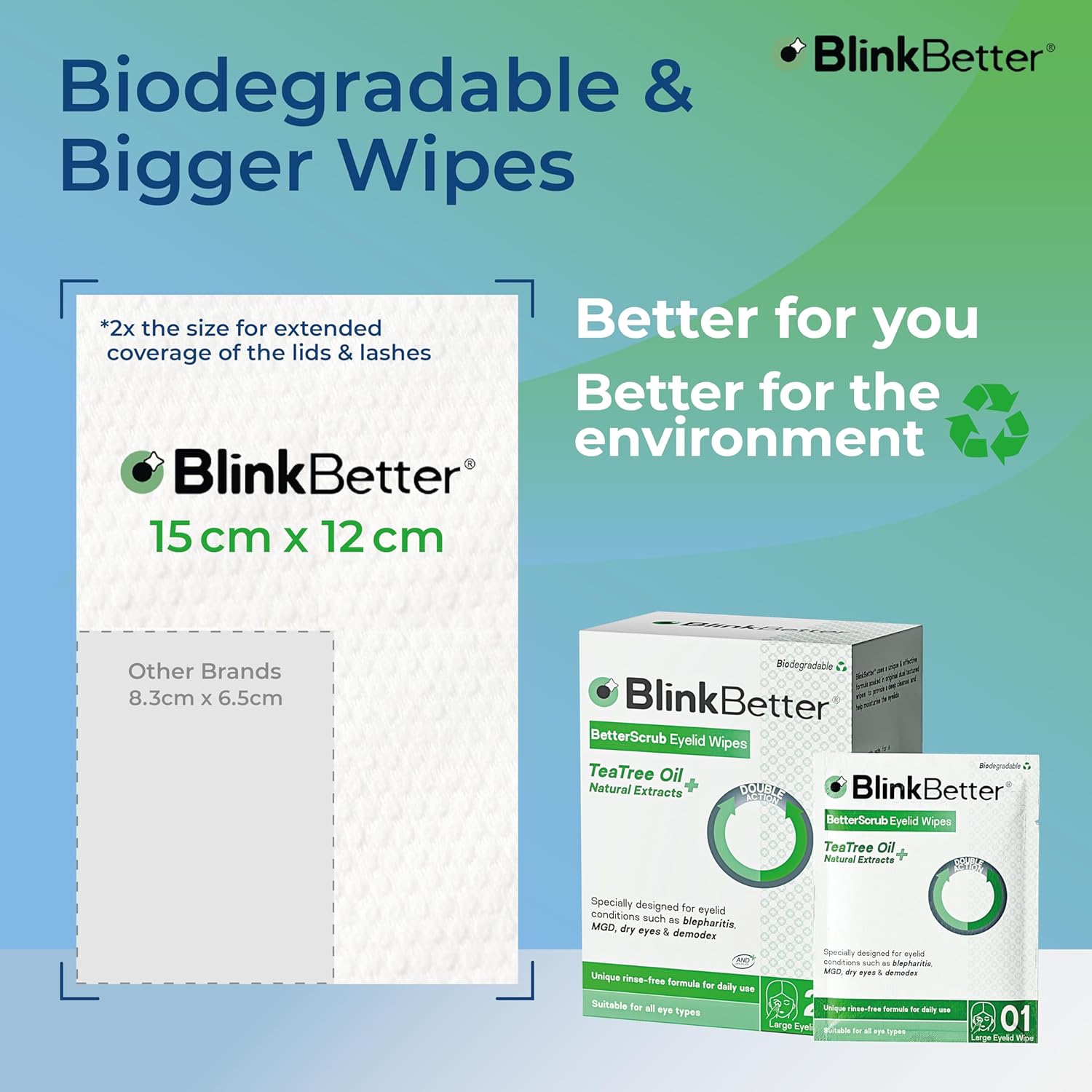 Thumbnail 5 de BlinkBetter Tea Tree Oil Eyelid Wipes (60-count, Pack of 3) for Blepharitis, MGD & Dry Eye Relief