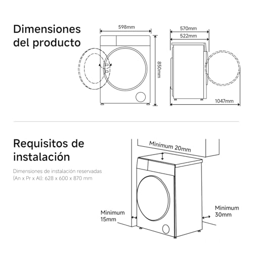 Thumbnail 9 de XIAOMI Mijia Front Load Washer Dryer Pro 9 kg / 6 kg: lavado eficiente con tambor extra grande