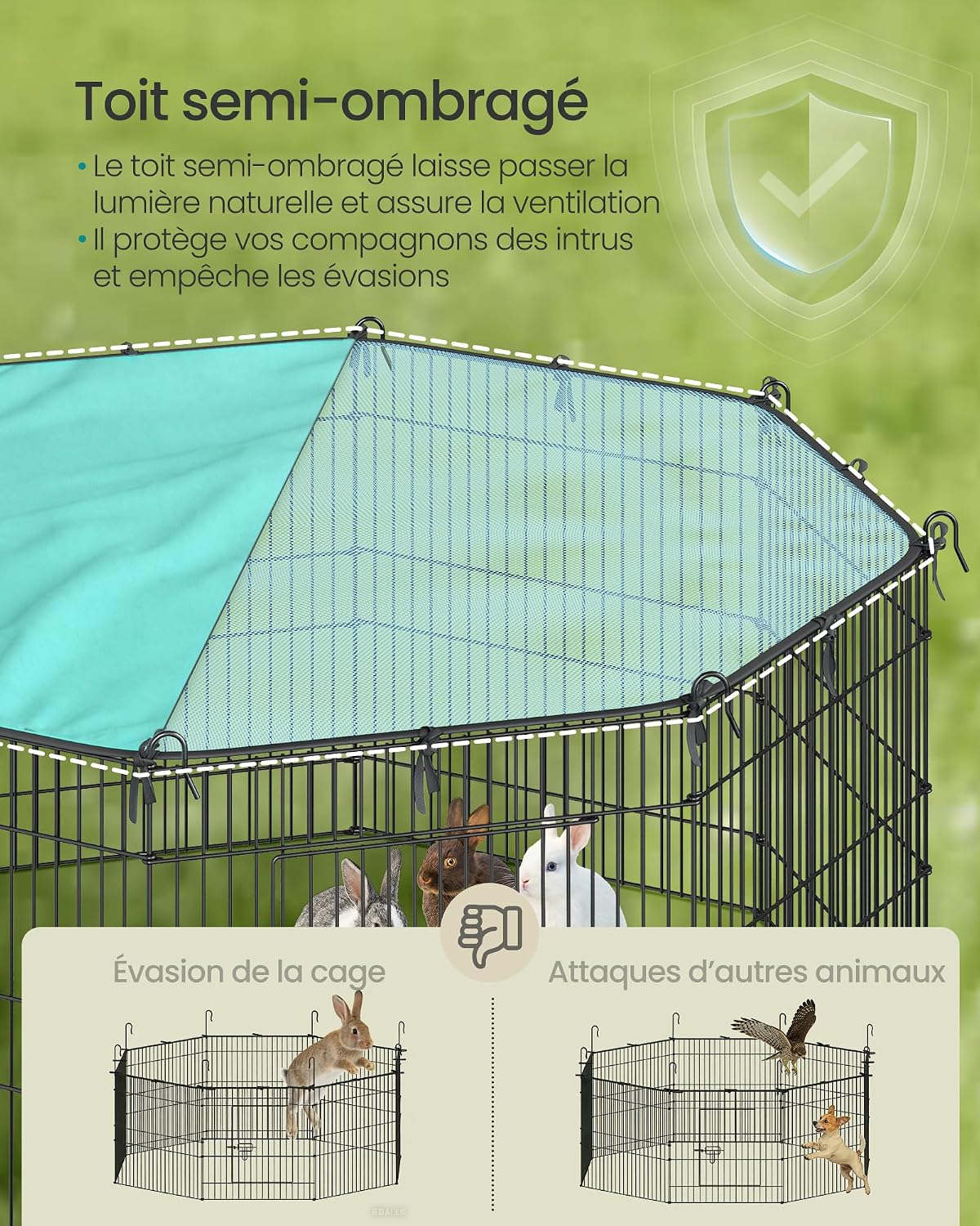 Thumbnail 2 de SONGMICS Enclos pour Petits Animaux 175 x 175 cm
