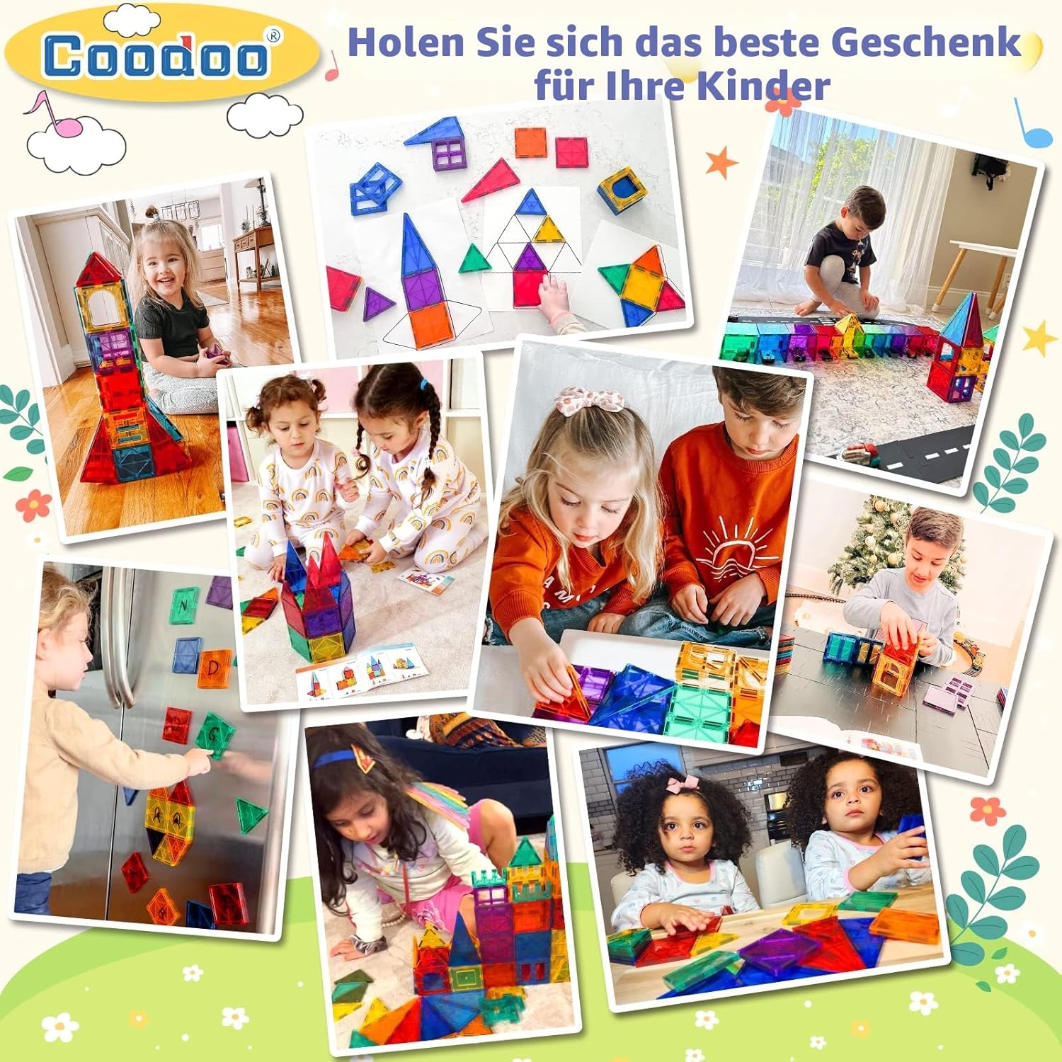 Detalle 2 de 60magnetische Bausteine – STEM‑Spielzeug für Kinder
