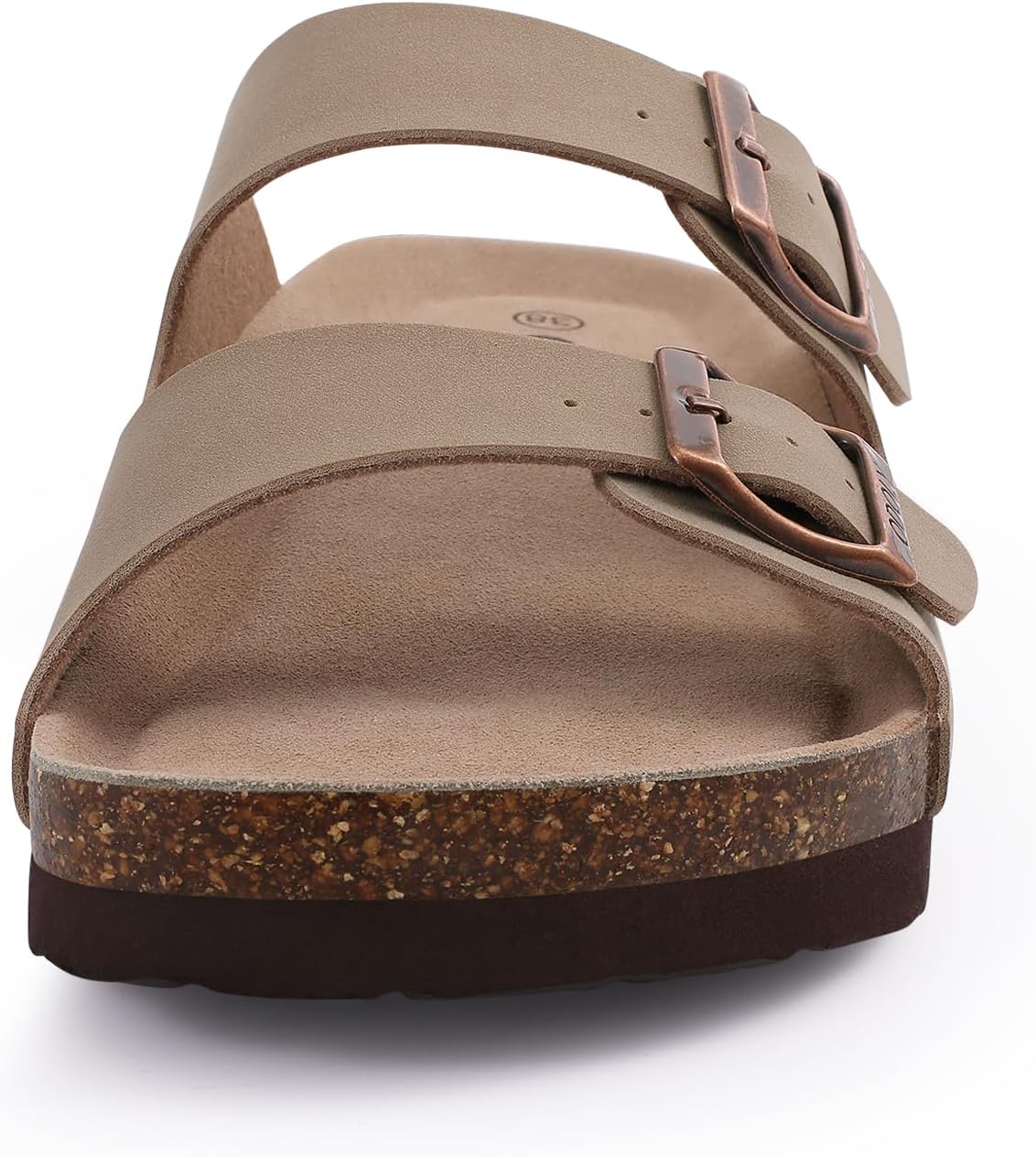 Detalle de Comwarm Damen Kork Fußbett Pantoletten Sandal – Bequeme Sommer-Slides mit verstellbarer Schnalle