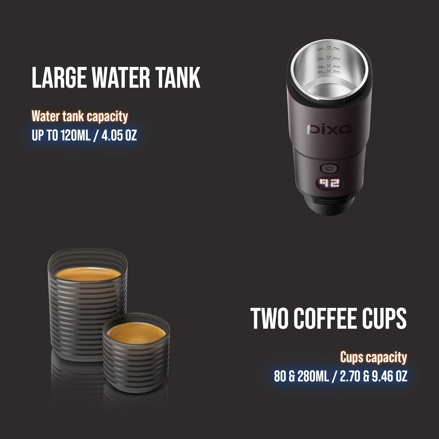 Thumbnail 6 de WACACO Macchina caffè Elettrica & Portatile: estrazione rapida con batteria da 3×3000 mAh e schermo touch