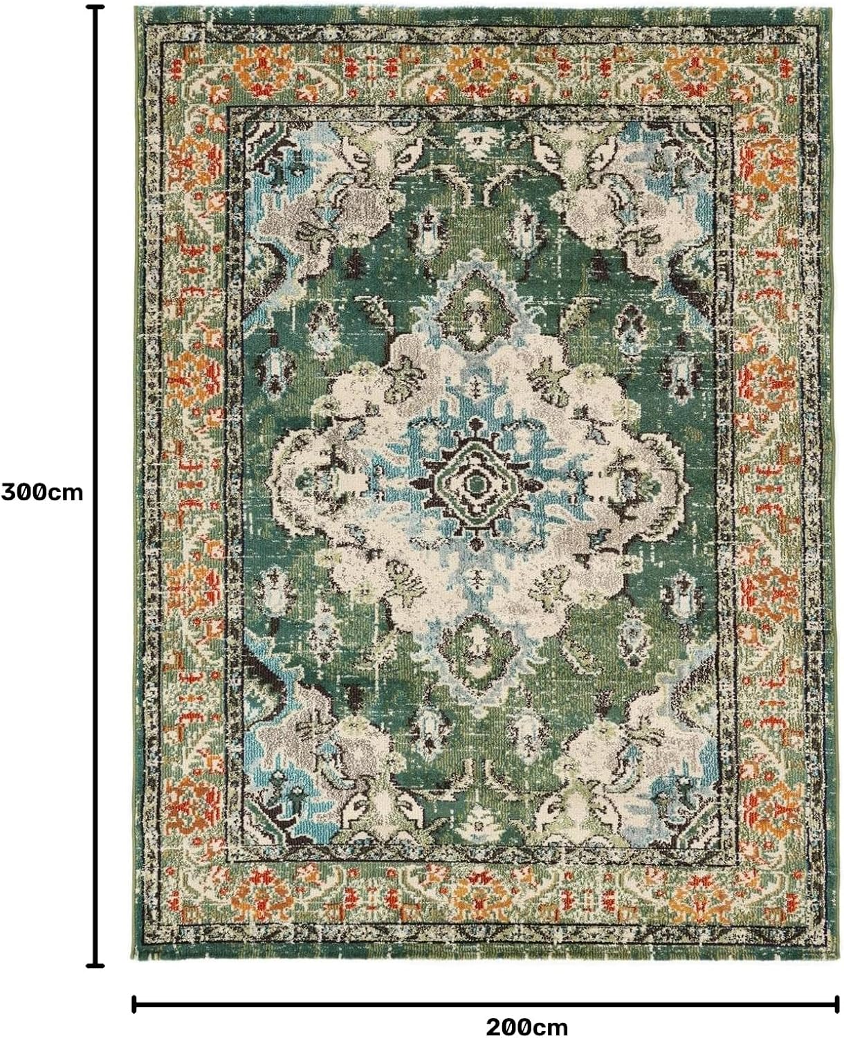 Detalle 2 de RugVista Leia 200 x 300 cm Green Vintage Rug, Medium Pile