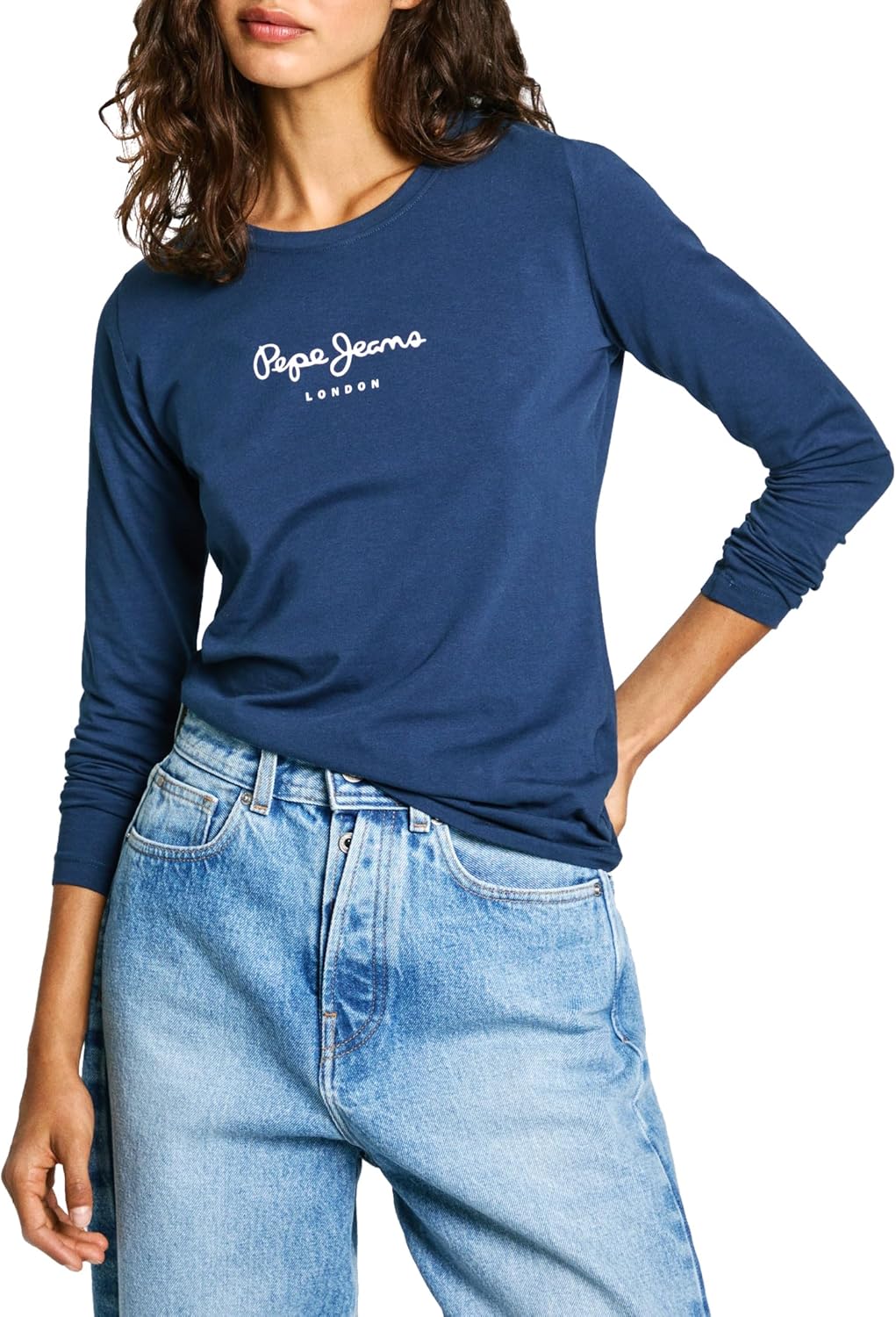 Detalle 2 de Pepe Jeans New Virginia Maglietta da Donna Slim Fit Maniche Lunghe