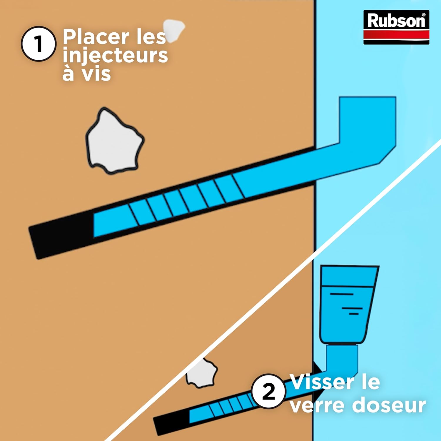 Thumbnail 3 de RUBSON Revêtement Étanchéité par Injection – Kit 6 vases et 6 injecteurs pour murs extérieurs et intérieurs