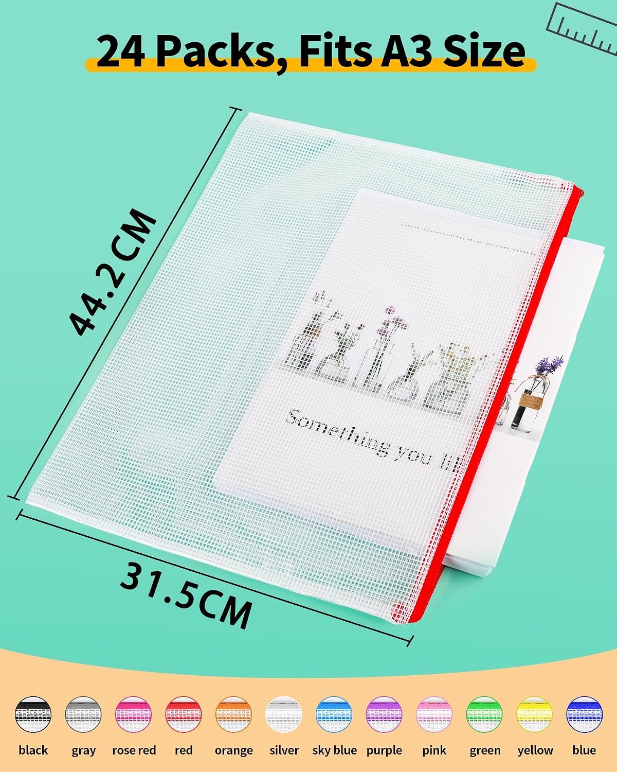 Detalle 2 de Smarpau A3 Plastic Zip Wallets 24-Pack