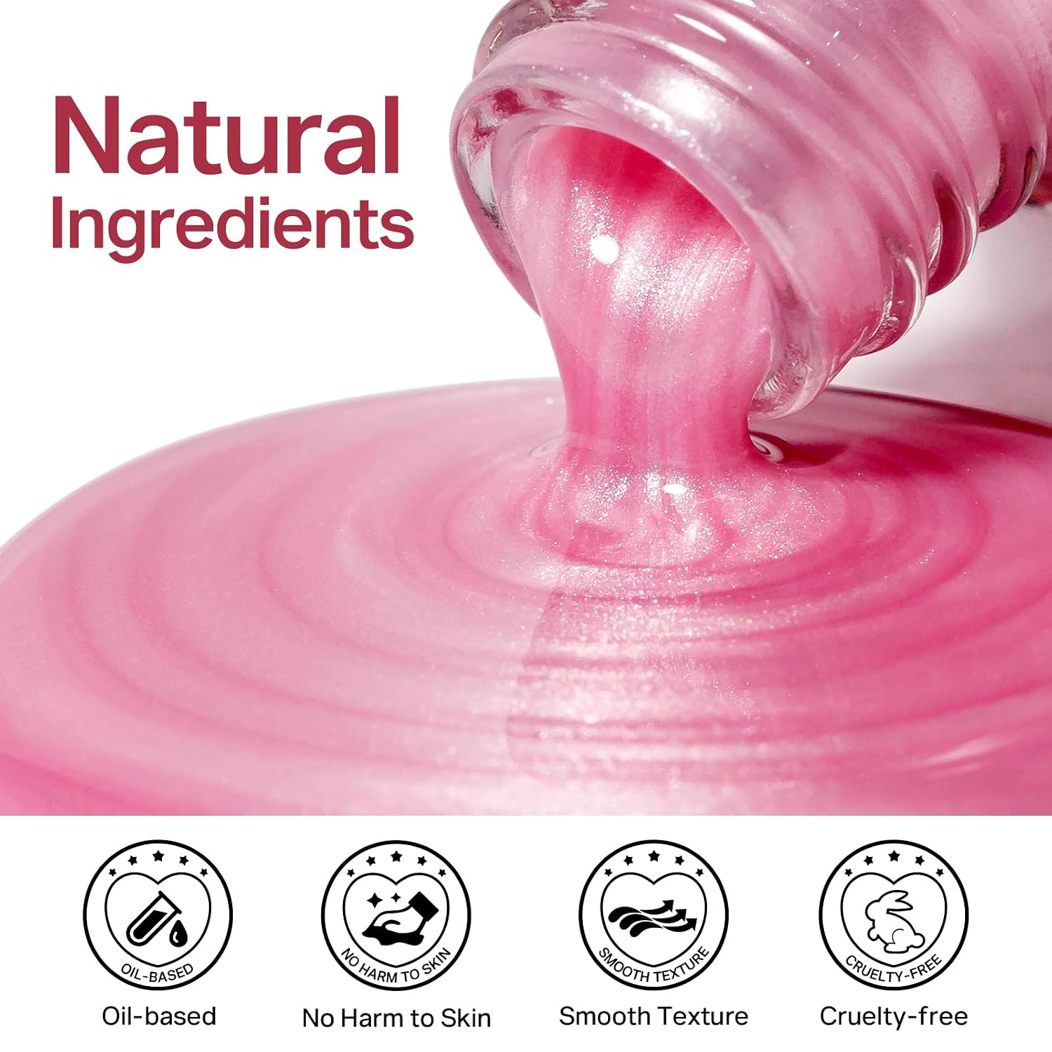 Detalle 2 de MIZHSE Pearlescent Rose Pink Nail Polish — Quick Dry, Oil-Based 15ml