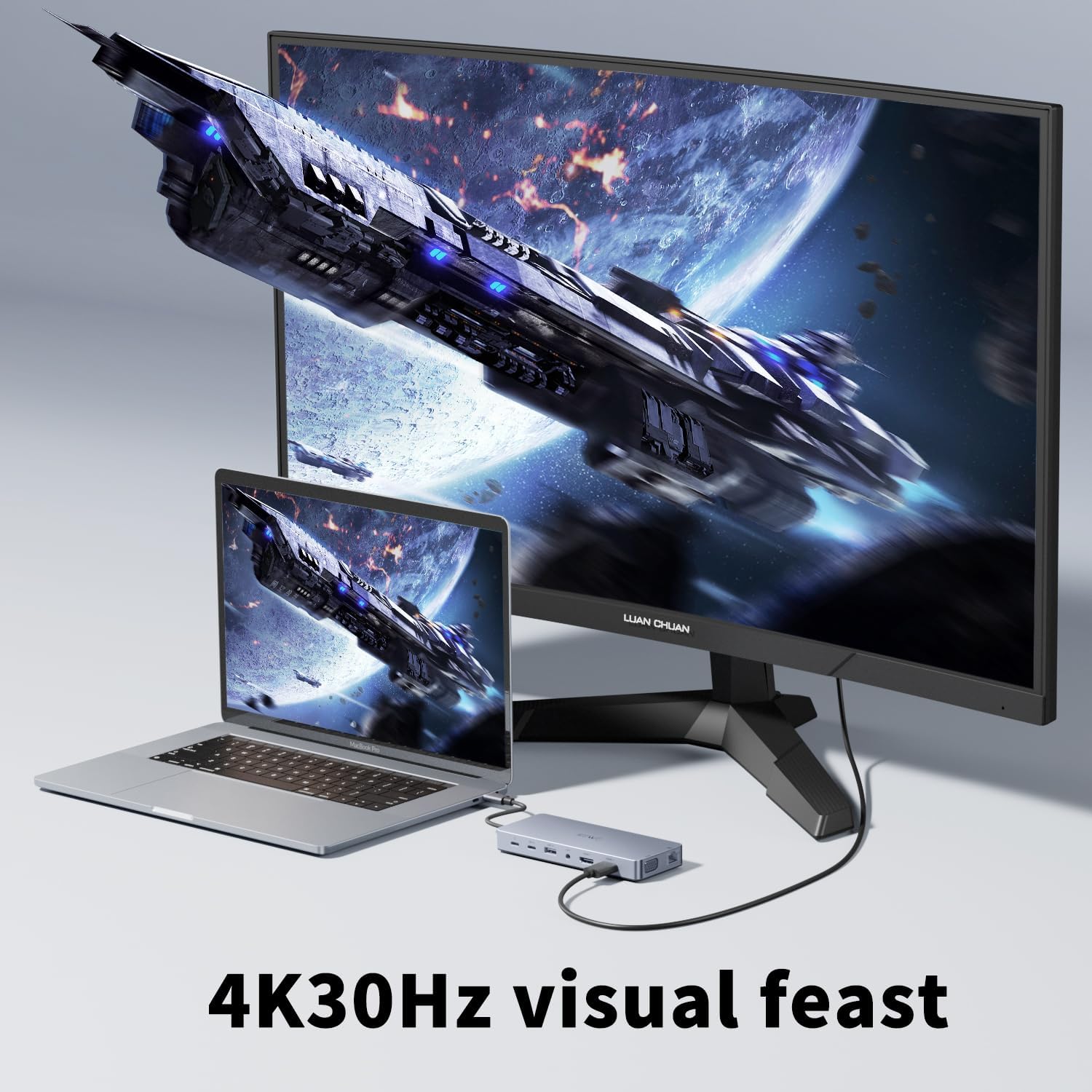 Thumbnail 6 de JESWO Docking Station Dual Monitor USB‑C Hub 14‑in‑1