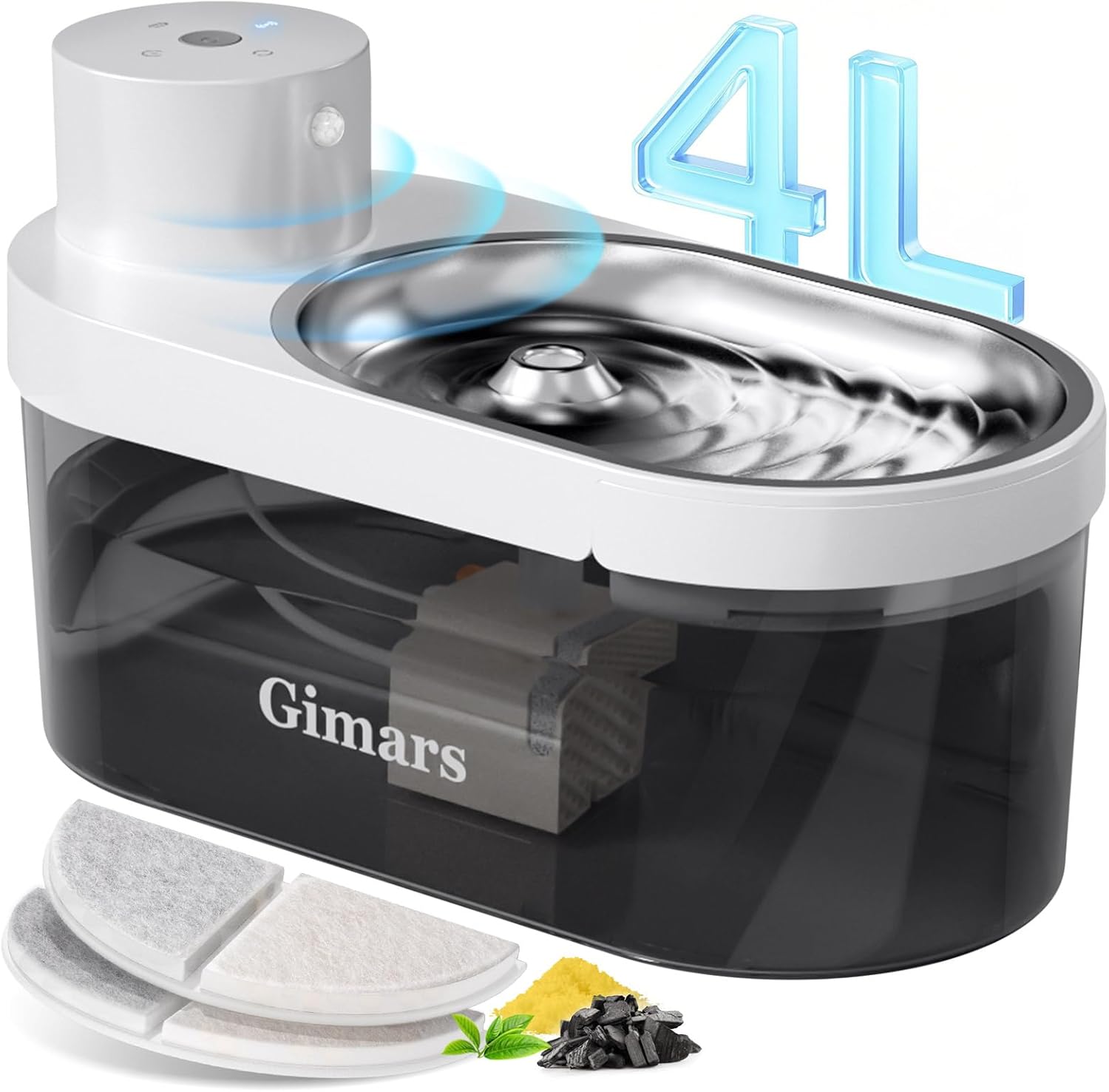 Detalle de Gimars 4L Fuente para Gatos Sin Cable