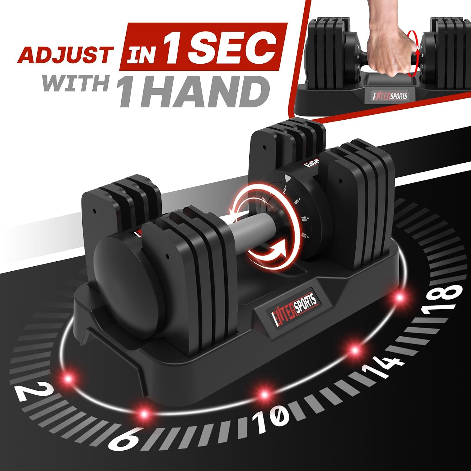 Detalle de EnterSports 18KG adjustable dumbbell
