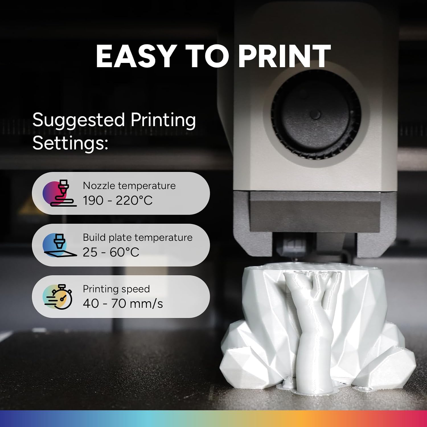 Detalle 2 de OVERTURE PLA Plus (PLA+) 1.75mm Filament 1kg – White, ±0.02mm precision (PLA+)