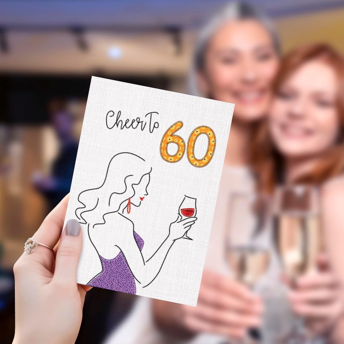 Thumbnail 5 de CRTURUNIQ 60th birthday card, 5 x 7 inches