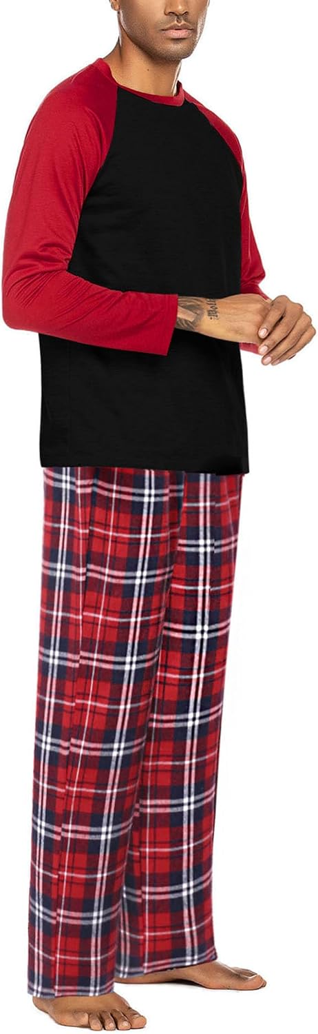 Thumbnail 1 de ADOME Pyjama homme manches longues en viscose et élasthanne, ensemble 2 pièces à carreaux