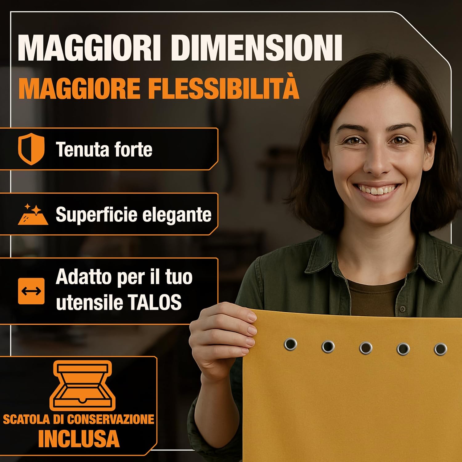 Detalle de BAURIX TALOS: pinze per occhielli 10 mm per teloni, tessuti e pelle – autofilettanti senza perforazioni