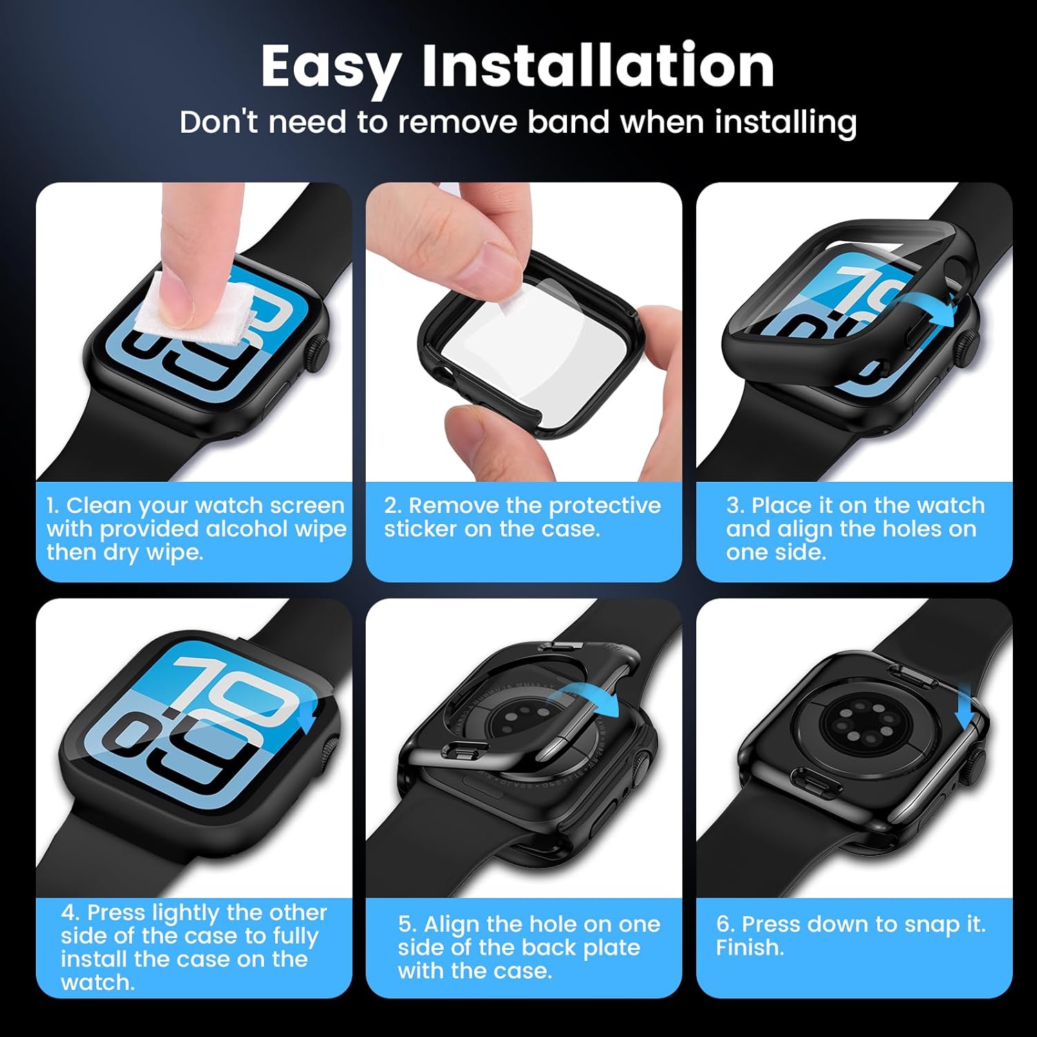 Thumbnail 6 de HWeggo 2-in-1 waterproof Apple Watch screen protector case (40mm, Starlight) for SE/Series 6–4
