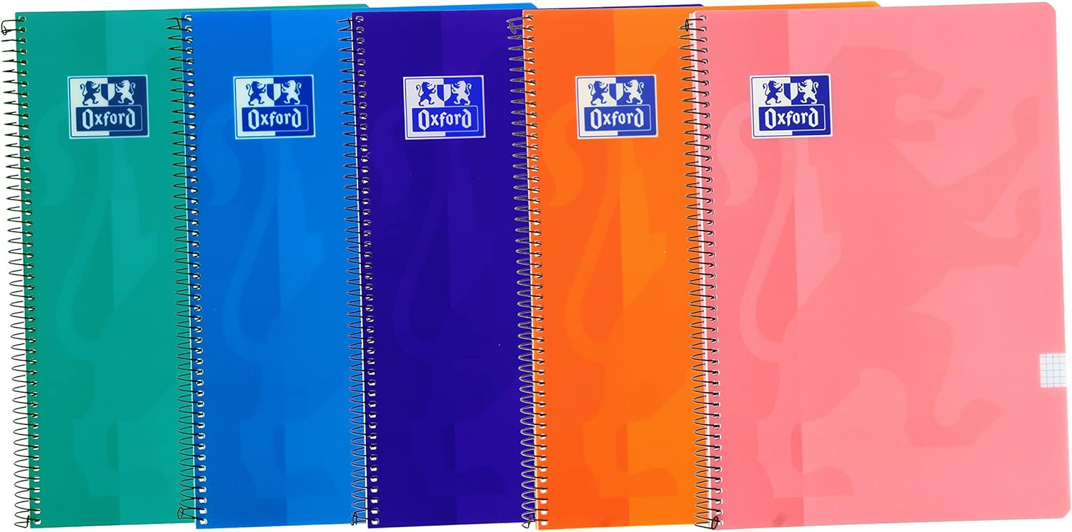 Oxford Cuadernos A4 cúadrícula 4x4 80 hojas Pack 5