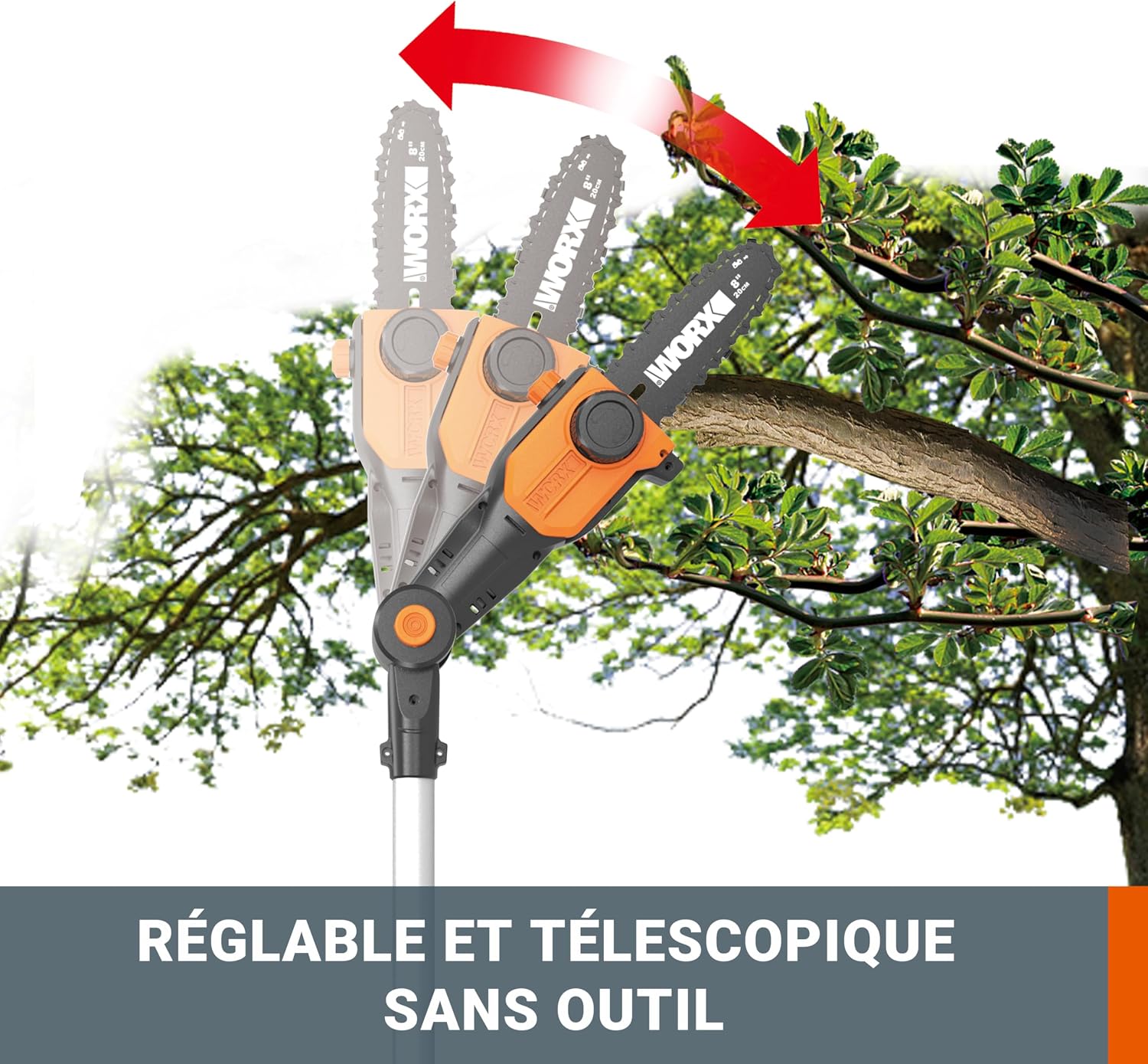 Detalle de WORX Élagueuse Tronçonneuse sans Fil 20V WG349E
