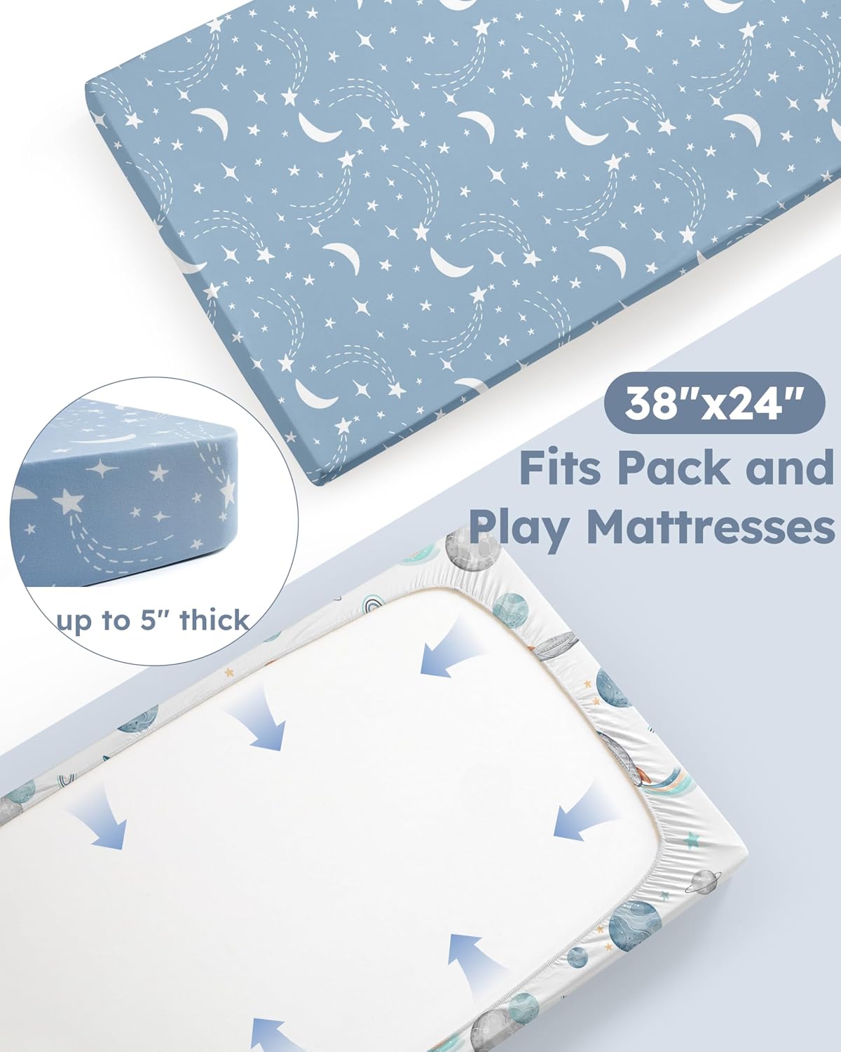 Thumbnail 5 de Nyessmee Pack and Play Sheets, 2-Pack