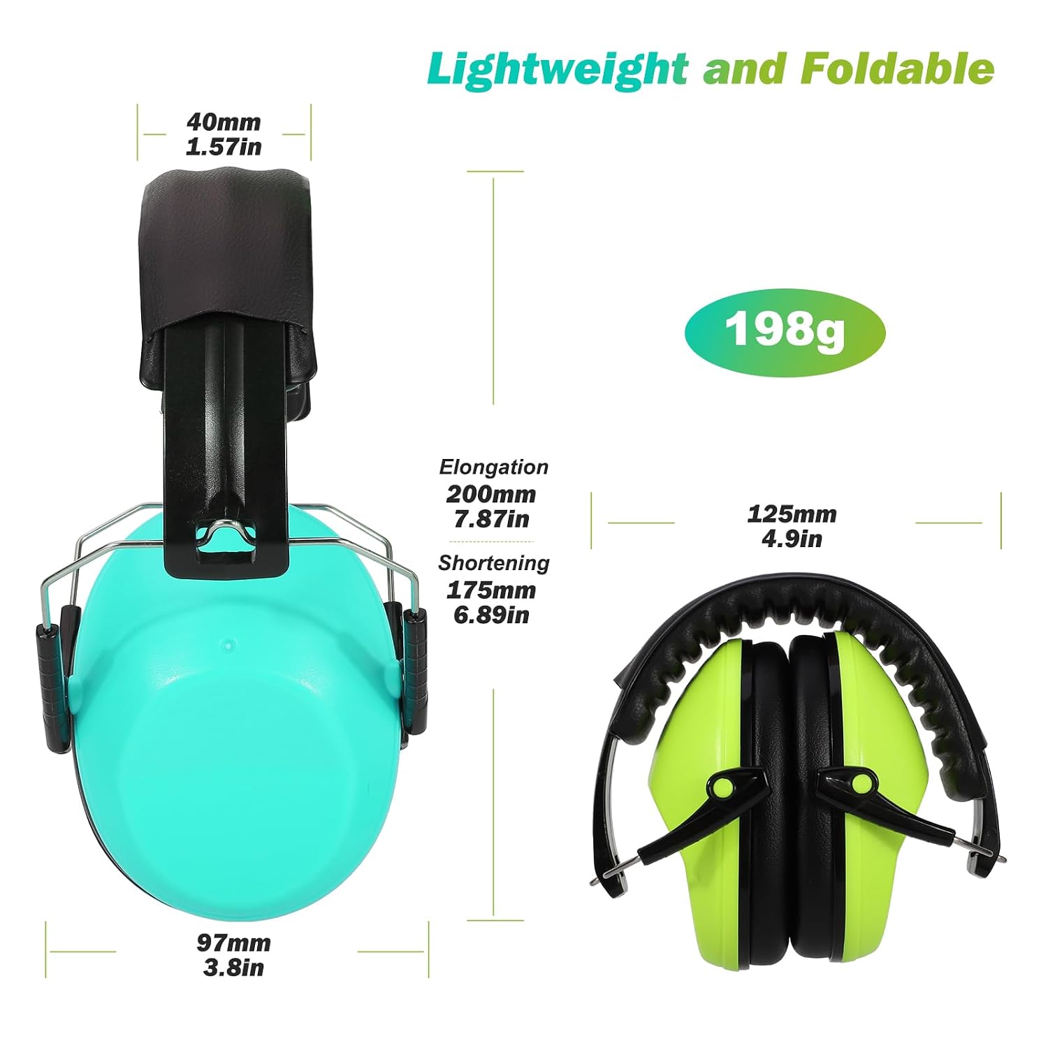 Thumbnail 3 de Kriogor 2 Pack Kids Ear Defenders (Green & Mint) with 26dB SNR Noise Reduction