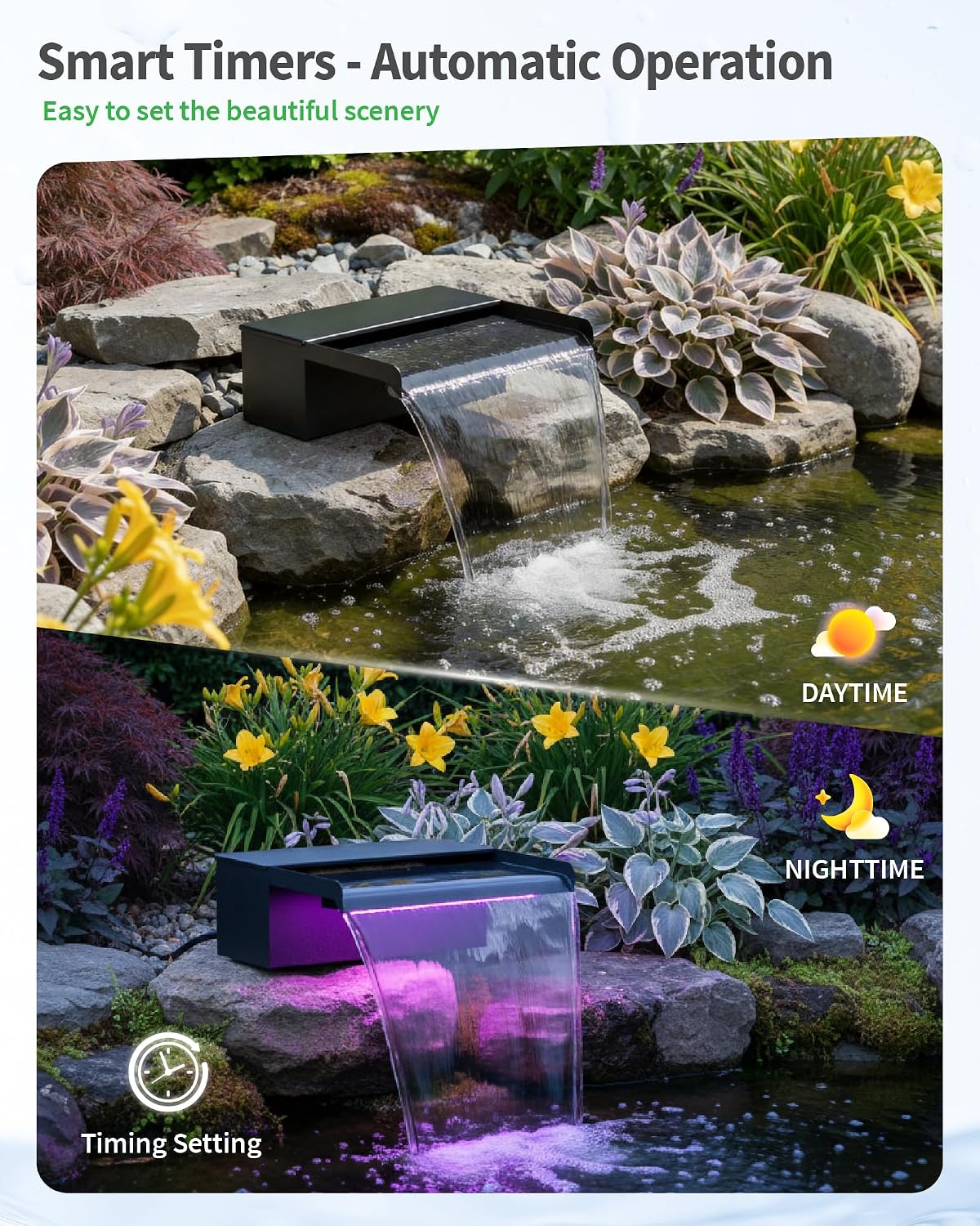 Thumbnail 6 de POPOSOAP 8" Pond Waterfall Spillway Filter Kit with LED Lights (8-inch, 304 Stainless Steel)