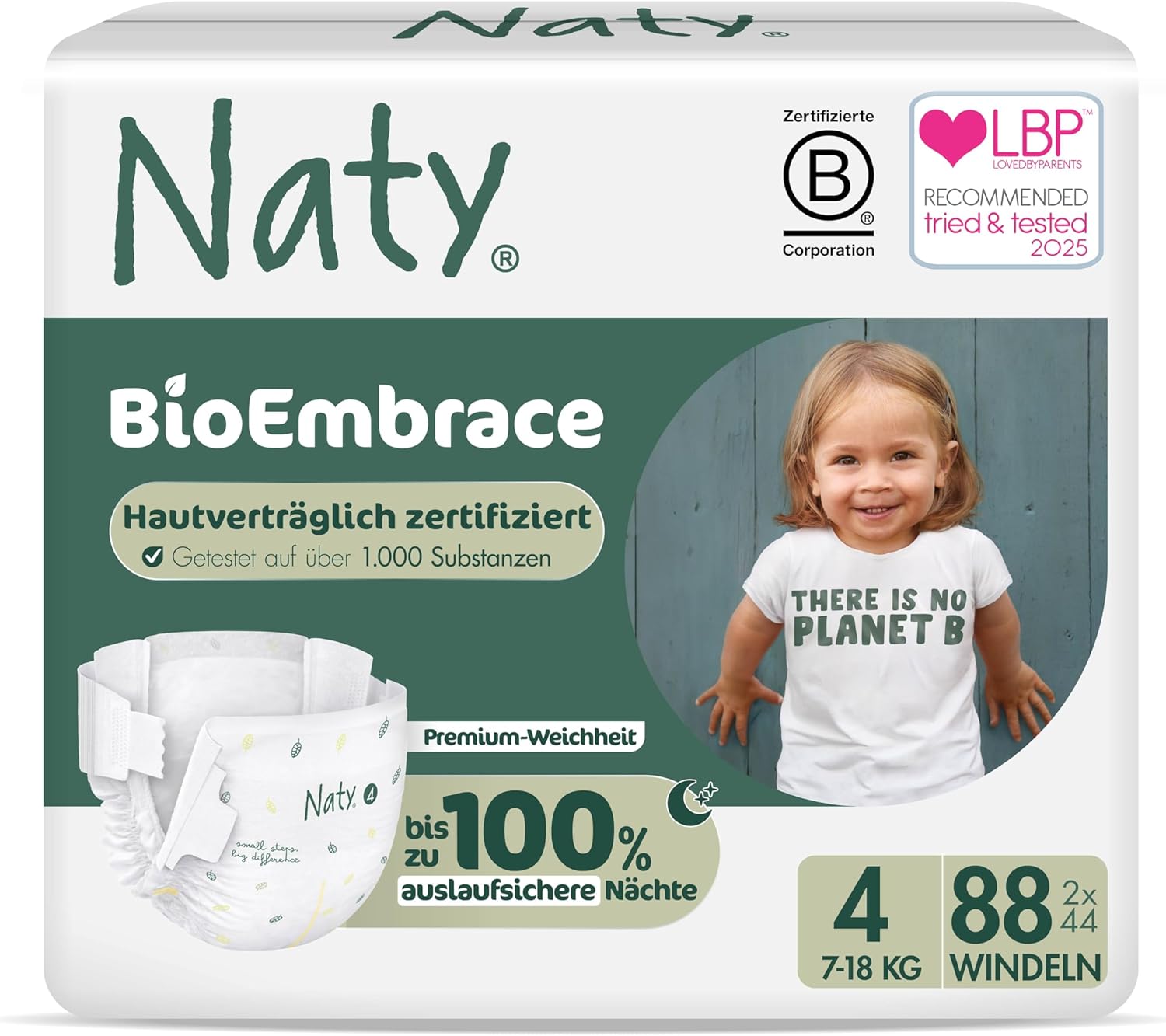 Naty BioEmbrace Baby Windeln Größe 4 👶
