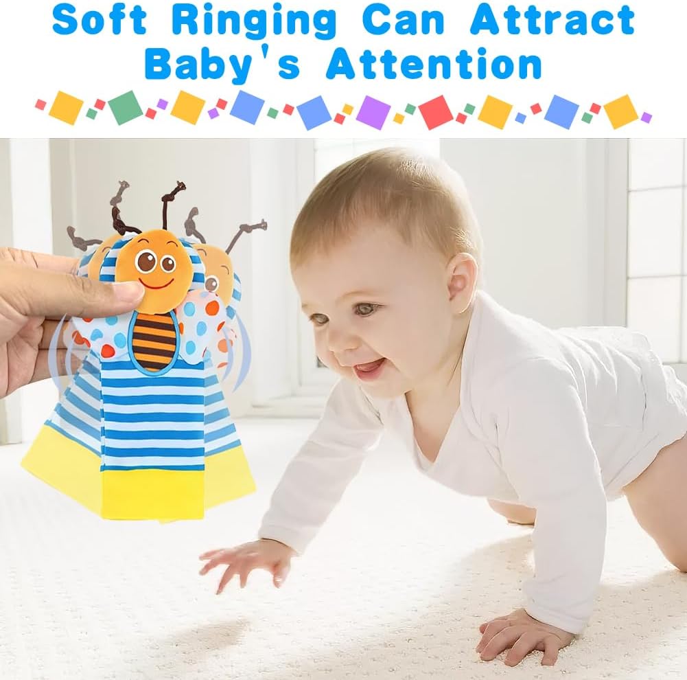 Detalle 2 de HAGOT Giochi Neonato Sonagli Sensoriali: Set di Sonaglio per Polso e Caviglia con Animali, 0–12 mesi