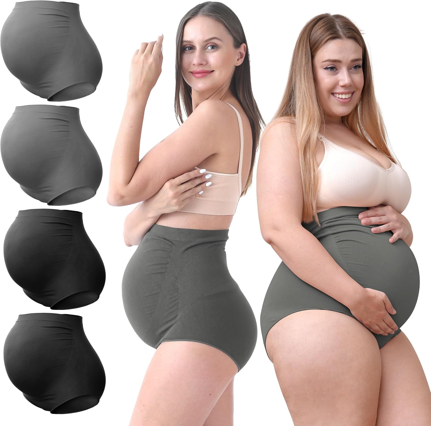 Detalle de SUNNYBUY Damen Umstandsmode Hohe Taille nahtlos – weiche Hipster-Unterwäsche für Schwangerschaft & Stillzeit