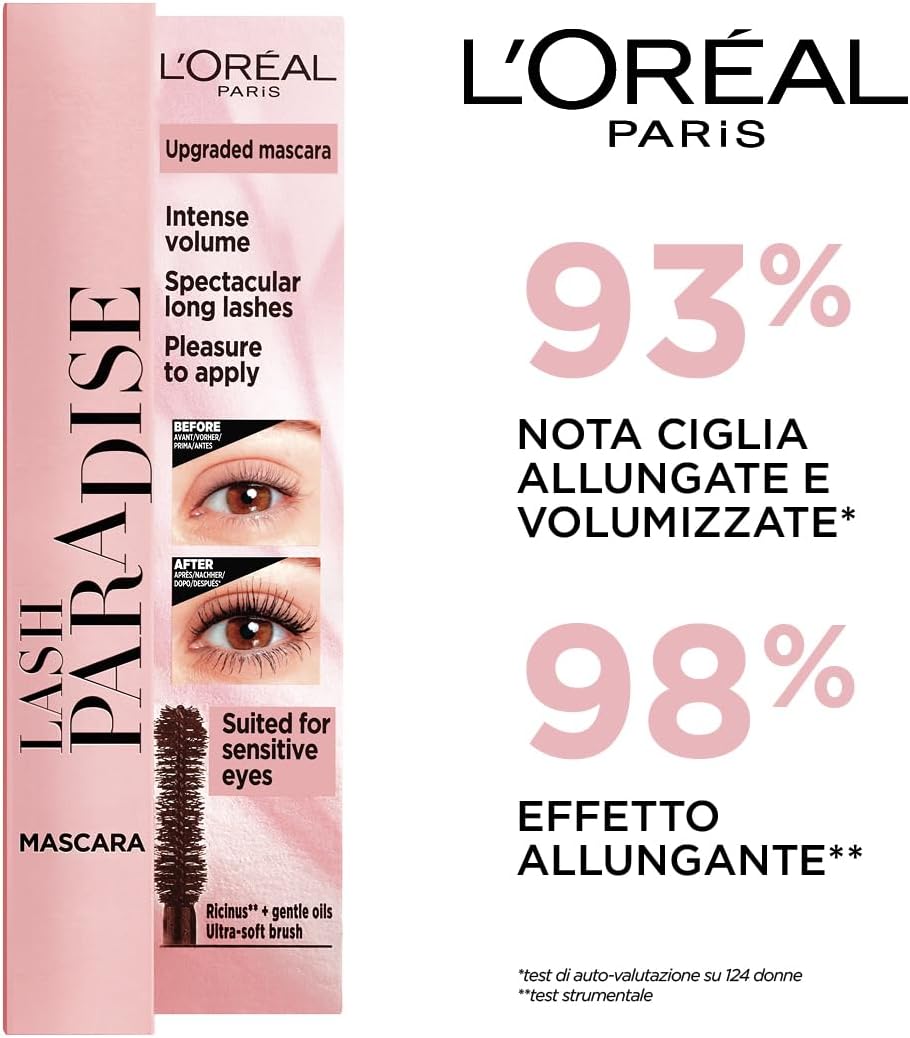 Thumbnail 1 de L'Oréal Paris Mascara Volumizzante e Allungante Lash Paradise: formula arricchita con oli e nutrienti, intenso nero 6,4 ml