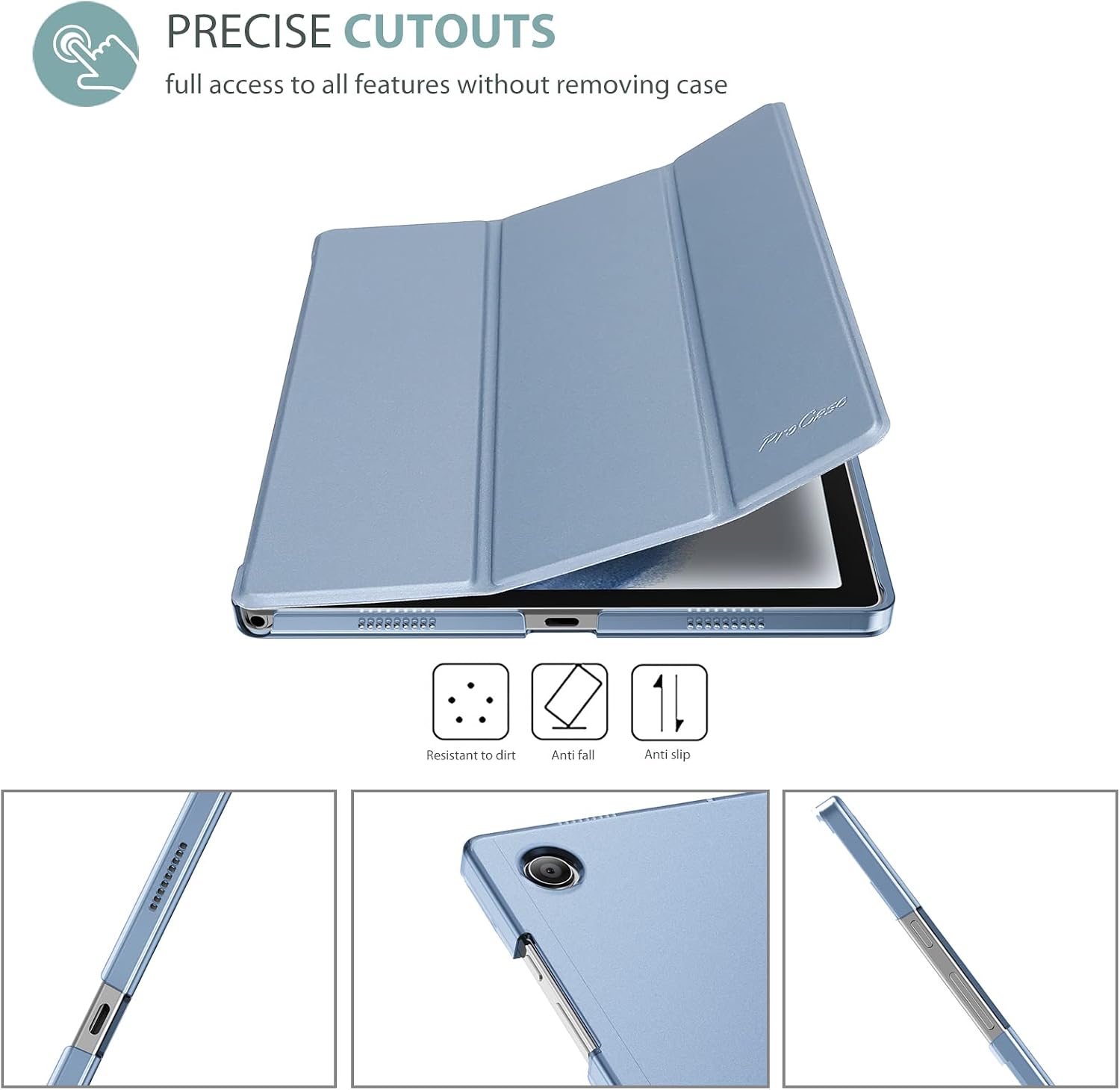 Thumbnail 2 de ProCase Hülle für Galaxy Tab A8 10.5 (SM-X200 / X205, 2022) – Dreifach-Falt Klappcase mit Ständer und Smart Cover