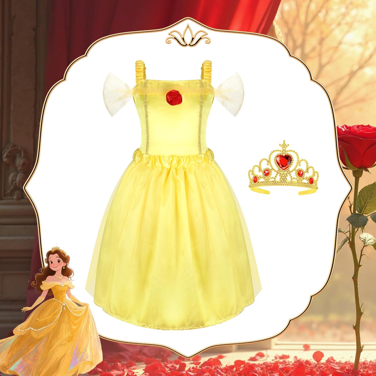 Thumbnail 2 de HAMSILY Princess Dress Up Costume for Girls 3-6