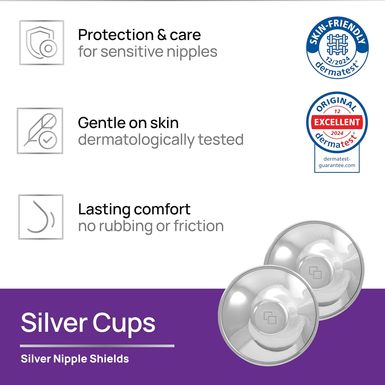 Detalle 2 de COVERbasics Original Italian Silver Nursing Cups