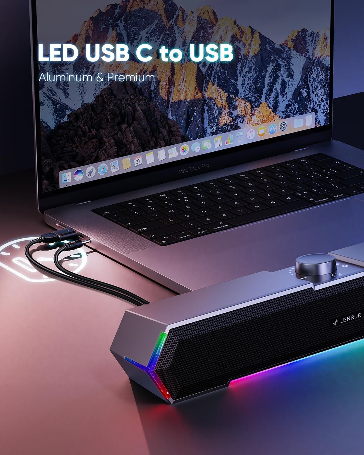 Thumbnail 5 de LENRUE G11 PC speakers with touch lights