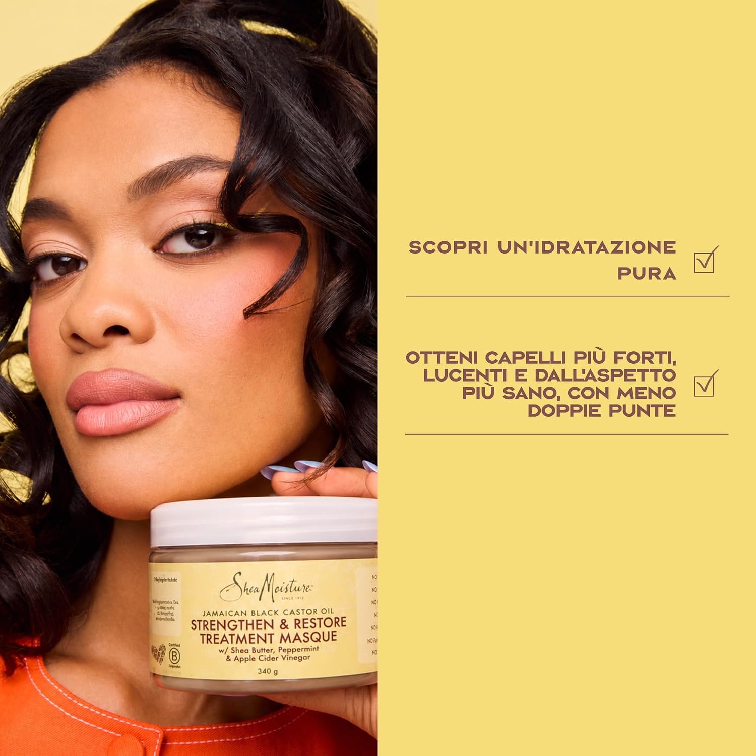 Thumbnail 6 de SheaMoisture Maschera Strengthen & Restore (355 ml) per capelli trattati, sfibrati e ricci