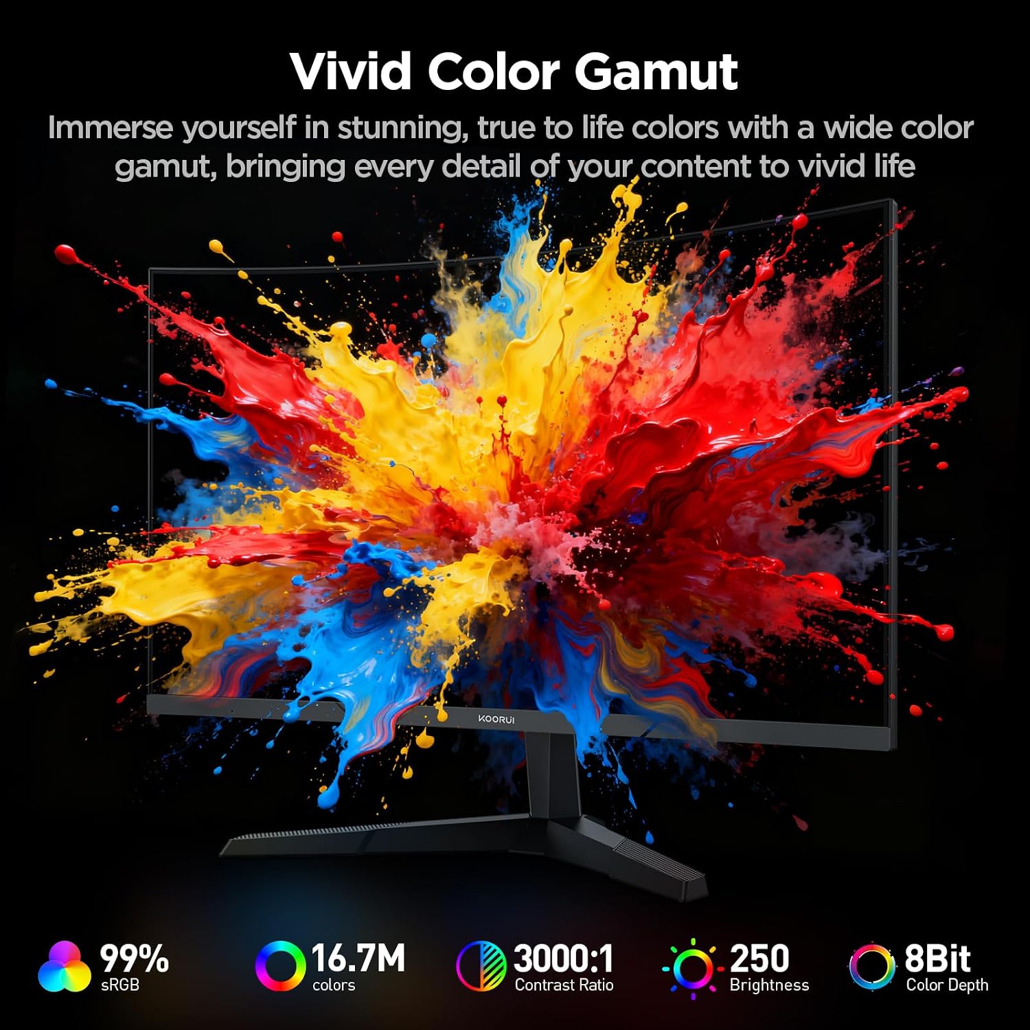 Thumbnail 6 de KOORUI 27E6CA 27" Curved 180Hz 1500R Monitor