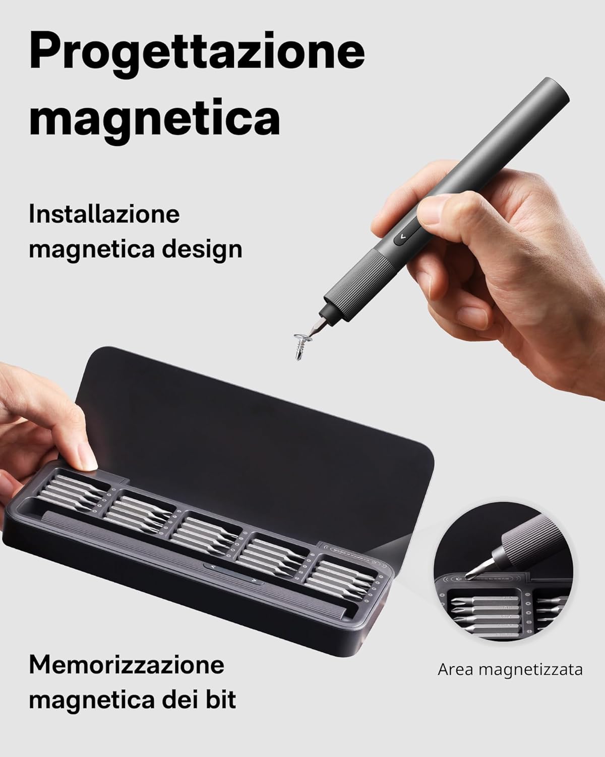 Thumbnail 4 de HOTO 25-in-1 Mini Cacciavite Elettrico: set di precisione 3.7V ricaricabile USB-C per elettronica e fai-da-te