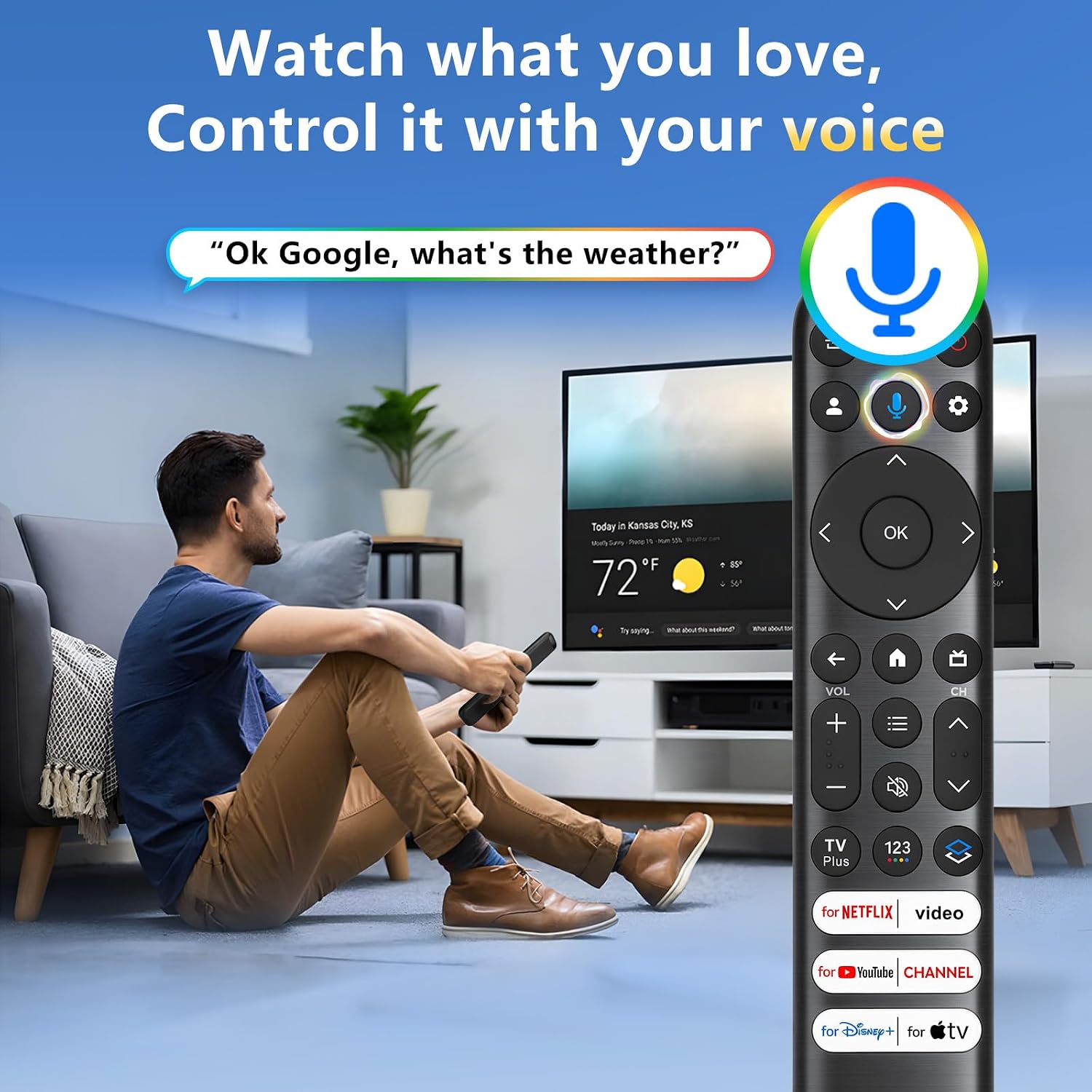 Thumbnail 5 de Voice Remote for TCL Google TV: Replacement with Enhanced Voice Recognition