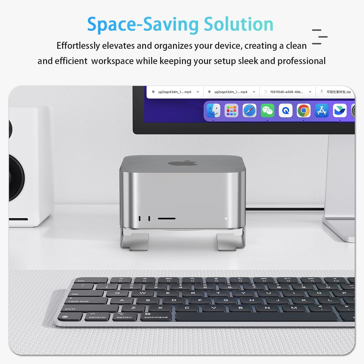 Thumbnail 4 de IFCASE アルミニウム製デスクトップスタンド Mac Studio・Mac mini用、シルバー・高架設計