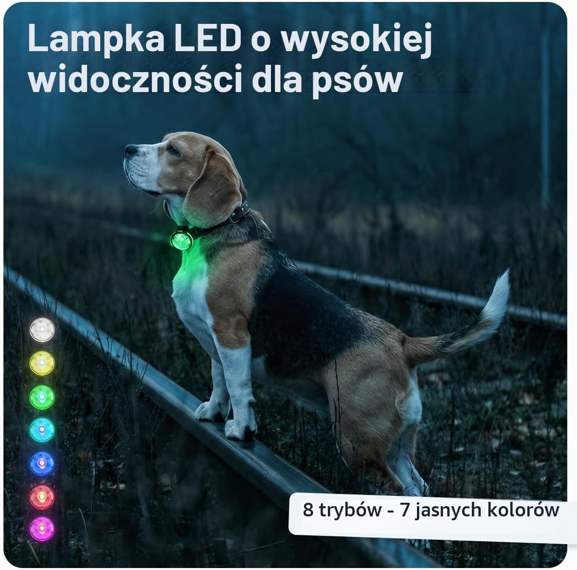 Detalle 2 de PAJ GPS, PAJ LIGHT MINI – zestaw 2 lampek LED dla psów i kotów, 7 kolorów