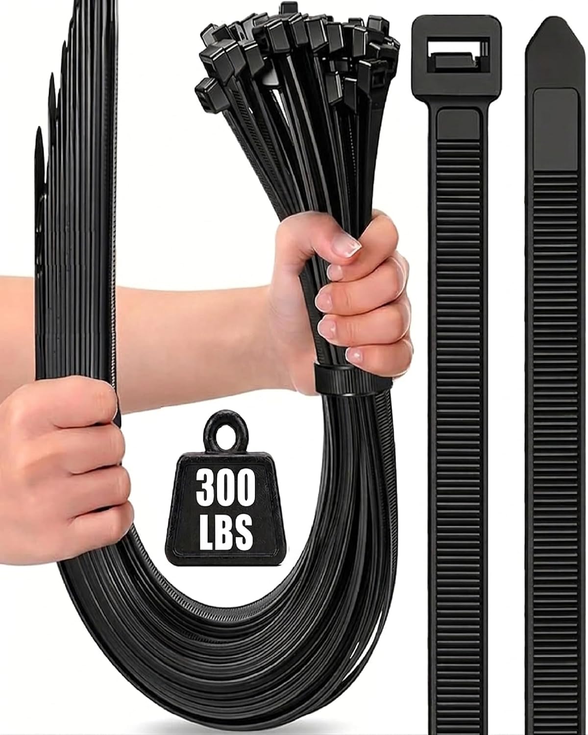 Detalle de WLEAD 24-Inch Heavy-Duty Zip Ties, 30 Pack, 300 LBS, UV Resistant