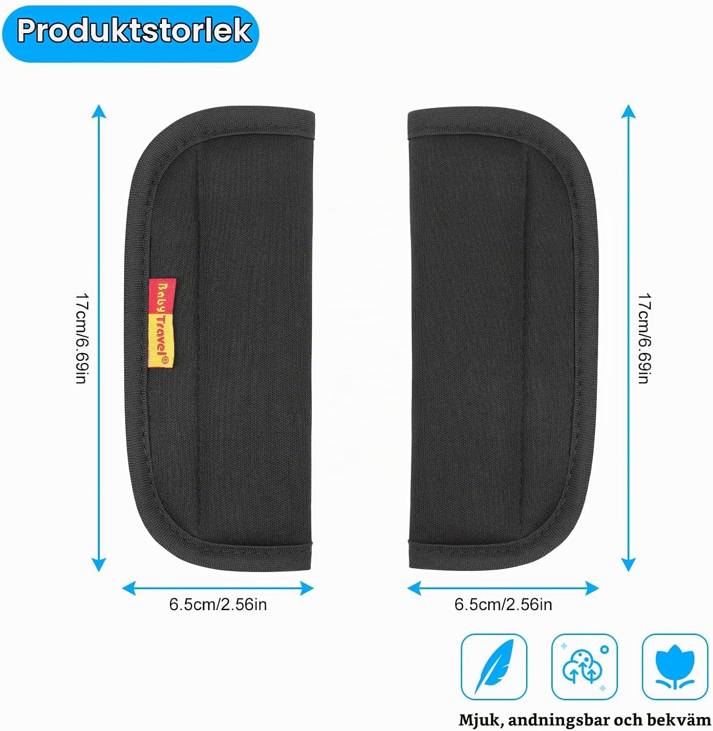 Detalle 2 de URAQT U4-HHJD220826-FBA bältesöverdrag, 2-pack i svart meshtyg