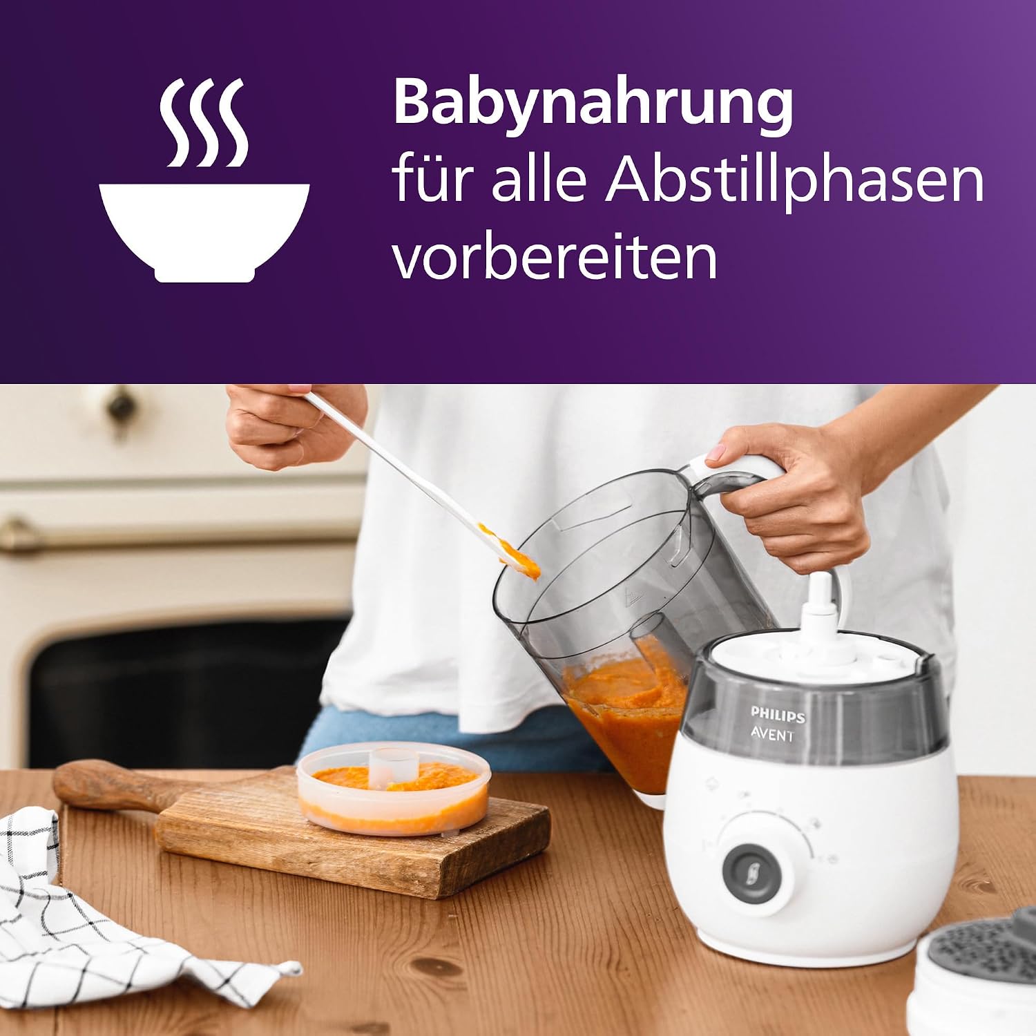 Thumbnail 3 de Philips Avent 4-in-1 Babynahrungszubereiter SCF883/01 mit 20 Aufbewahrungsbechern