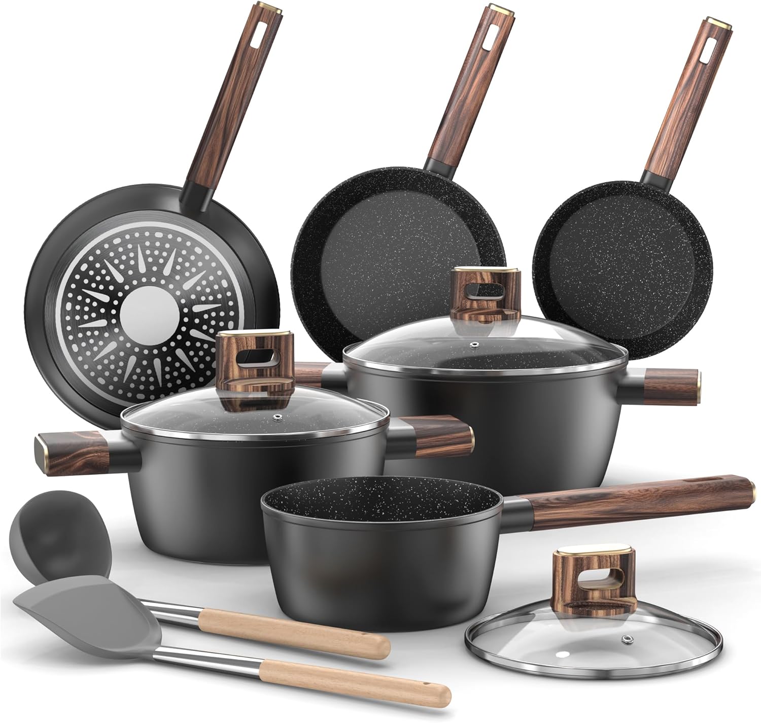 Batterie de Cuisine 11 pièces induction antiadhésive ⚙