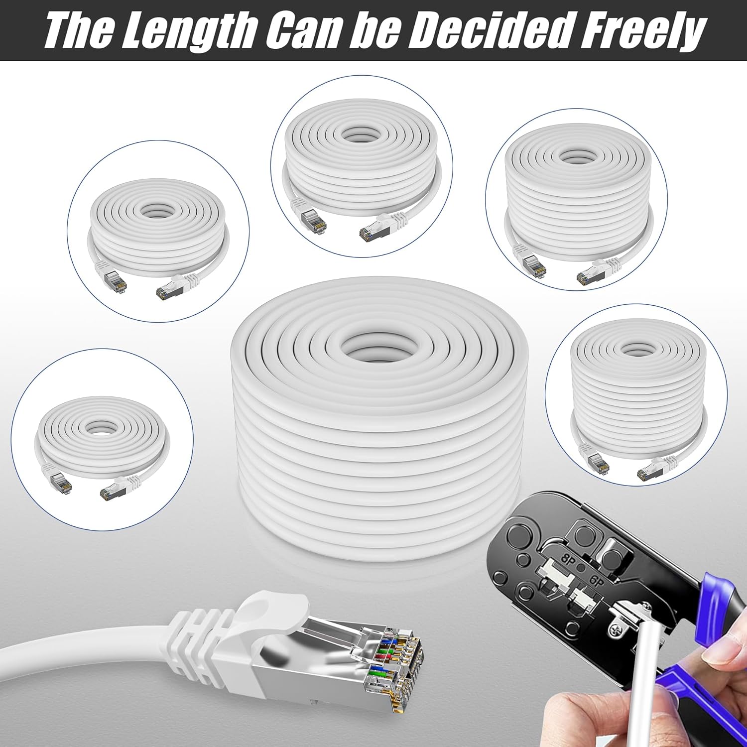 Thumbnail 5 de MEIPEK 150m Cat 6 FTP Outdoor Ethernet Cable – Shielded, high-speed, long length