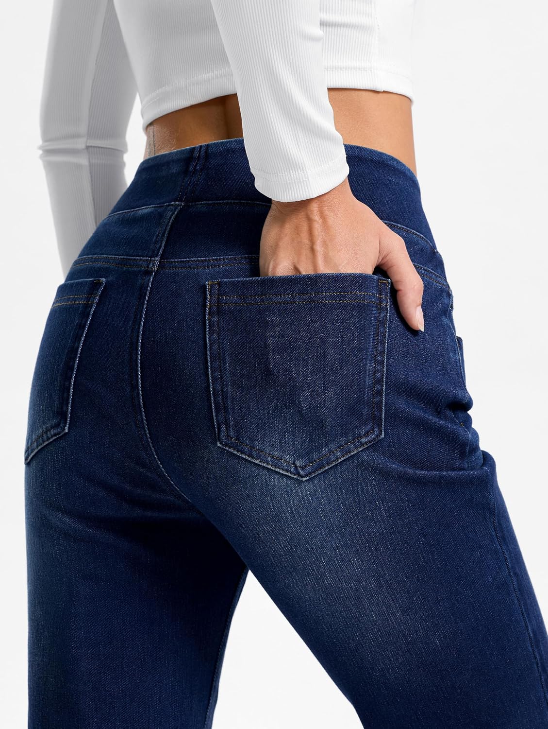 Thumbnail 4 de Rammus Straight Leg Jeans for Women, Pull-On Stretch Denim with Pockets